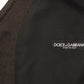 Brown Cotton Blend Dress Vest Gilet