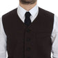 Brown Cotton Blend Dress Vest Gilet