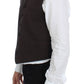 Brown Cotton Blend Dress Vest Gilet