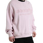 Elegant Pink Crew Neck Logo Sweater