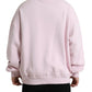 Elegant Pink Crew Neck Logo Sweater