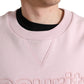 Elegant Pink Crew Neck Logo Sweater