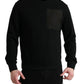 Elegant Crew Neck Cotton Blend Sweater