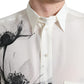 Elegant Floral Silk Dress Shirt