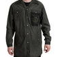 Elegant Dark Gray Cotton Button-Down Shirt