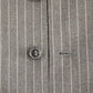 Elegant Gray Striped Wool Dress Vest