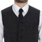 Elegant Gray Wool Blend Dress Vest