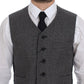 Elegant Single Breasted Gray Dress Vest