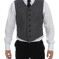 Elegant Single Breasted Gray Dress Vest