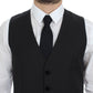 Elegant Gray Wool Dress Vest