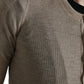 Elegant Beige Henley Cashmere Sweater