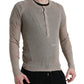 Elegant Beige Henley Cashmere Sweater