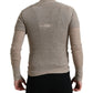 Elegant Beige Henley Cashmere Sweater