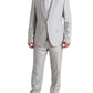 Elegant Silver Slim Fit Wool-Silk Suit