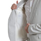 Elegant Silver Slim Fit Wool-Silk Suit