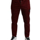 Maroon Cotton Stretch Jogger Pants