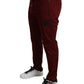 Maroon Cotton Stretch Jogger Pants