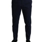 Elegant Dark Blue Skinny Dress Pants