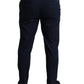 Elegant Dark Blue Skinny Dress Pants