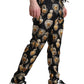 Chic Heart Print Silk Pajama Pants