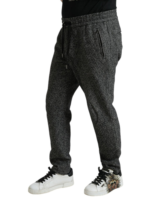 Elegant Dark Gray Wool Blend Joggers