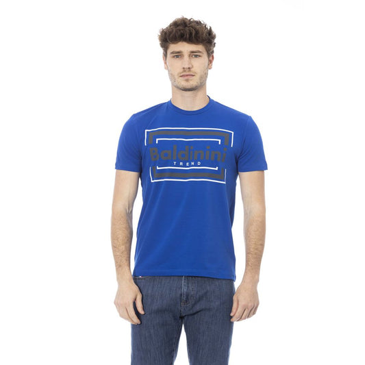 Blue Cotton Men T-Shirt