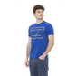 Blue Cotton Men T-Shirt