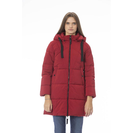 Red Polyester Women Jacket