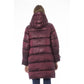 Burgundy Nylon Women Coat