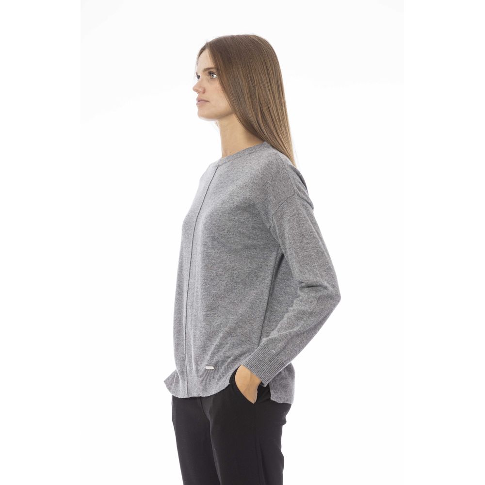 Gray Viscose Women Sweater