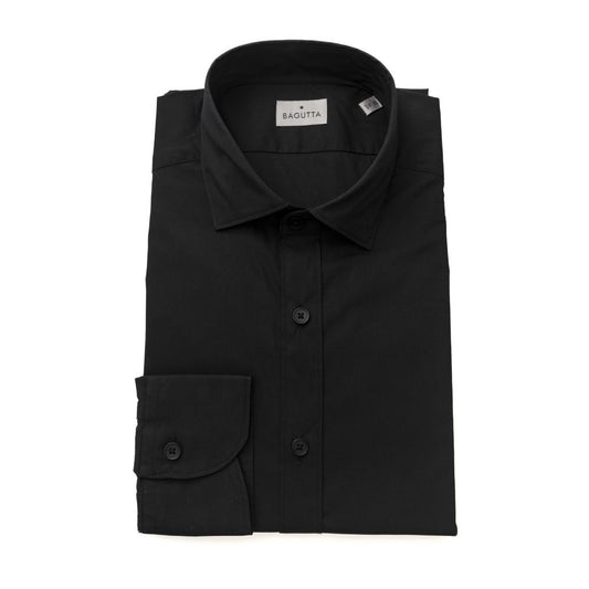 Black Cotton Men's Shirt