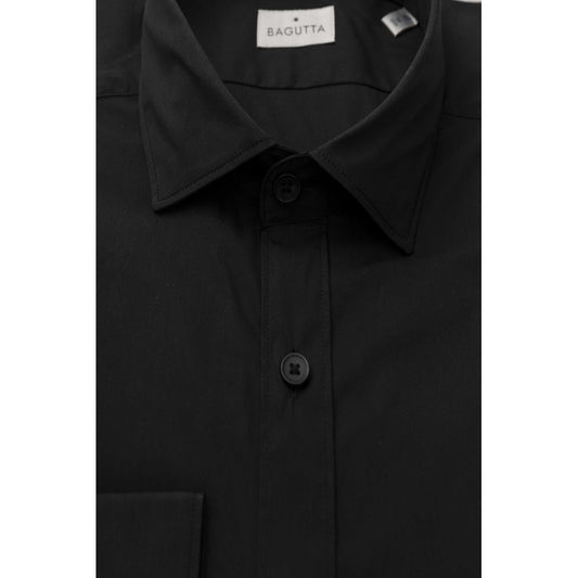 Black Cotton Men's Shirt