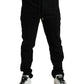 Elegant Black Cotton Blend Jogger Pants