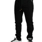 Elegant Black Cotton Blend Jogger Pants