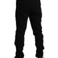 Elegant Black Cotton Blend Jogger Pants