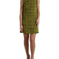 Houndstooth Knitted Chic Yellow Mini Skirt