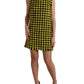 Houndstooth Knitted Chic Yellow Mini Skirt