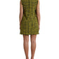 Houndstooth Knitted Chic Yellow Mini Skirt