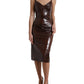 Elegant Silk Blend Midi Bodycon Dress