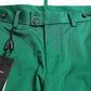 Elegant Deep Green Cotton Bermuda Shorts