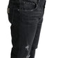 Elegant Slim Fit Tattered Denim Jeans