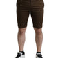 Chic Brown Bermuda Shorts with Logo Detail