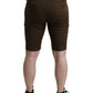 Chic Brown Bermuda Shorts with Logo Detail