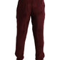 Elegant Maroon Silk Pajama Pants with Crown Motif