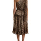 Elegant One-Shoulder Leopard Midi Dress