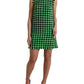 Elegant Houndstooth Knitted Mini Dress