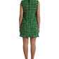 Elegant Houndstooth Knitted Mini Dress