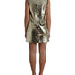 Elegant Silver Sequined Mini Dress