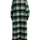 Elegant Green Plaid Long Coat