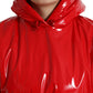 Chic Shiny Red Cropped Jacket